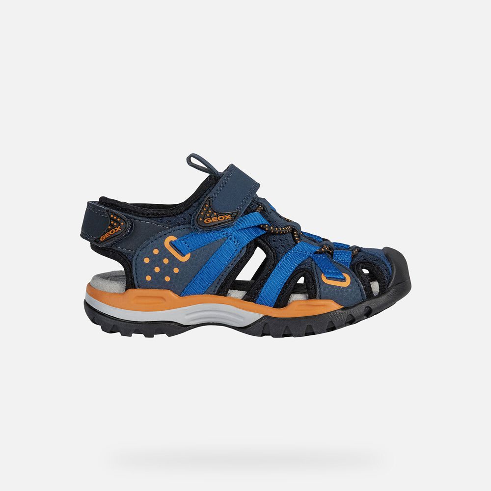 Geox Sandals Navy/Orange Borealis - Geox Boys Shoes - IQNWDB835